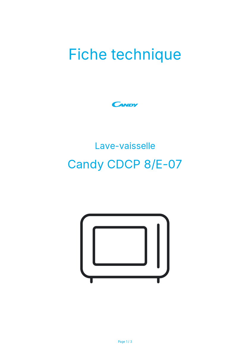 Image de la première page du manuel de l'appareil CDCP 8/E-07