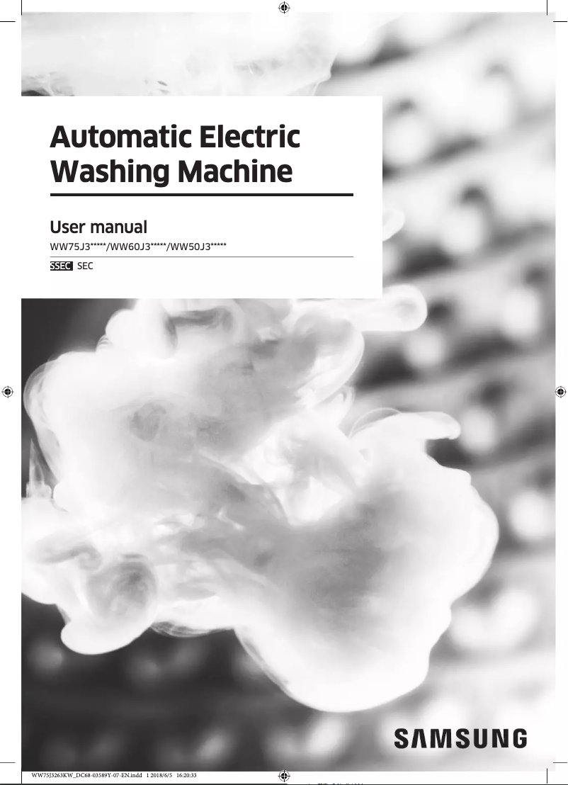 Page 1 de la notice Manuel utilisateur Samsung WW75J3263KW