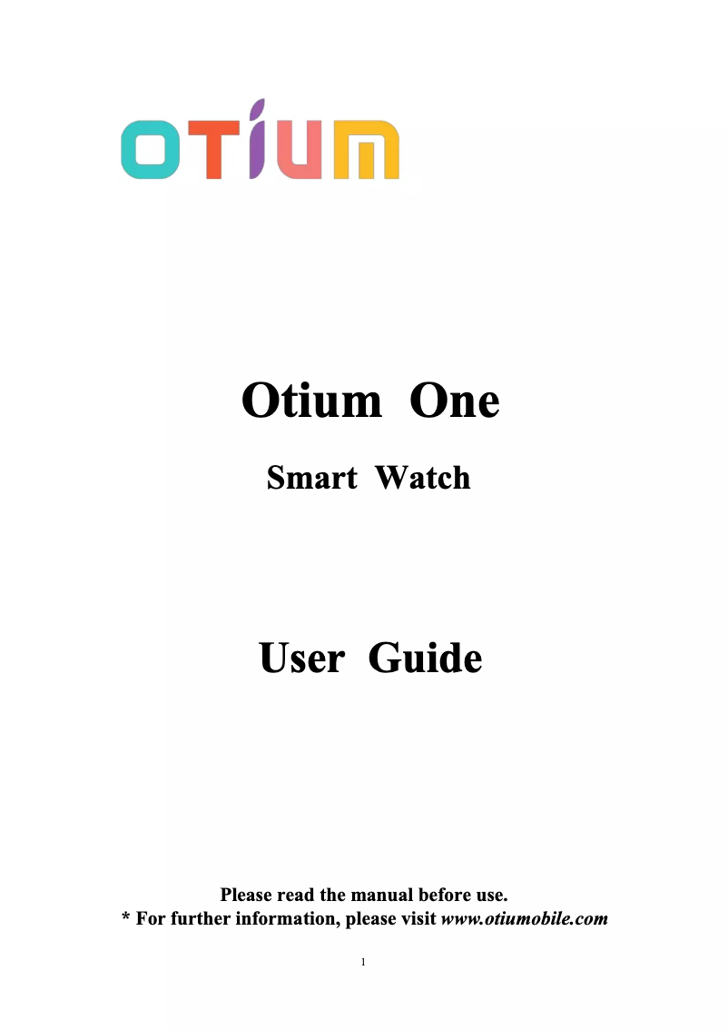 Page 1 de la notice Manuel utilisateur Otium One