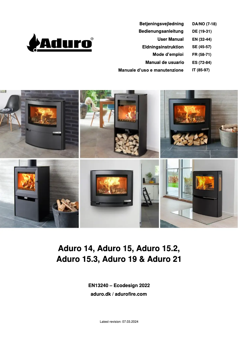 Page n°1 - Manuel utilisateur Aduro 21