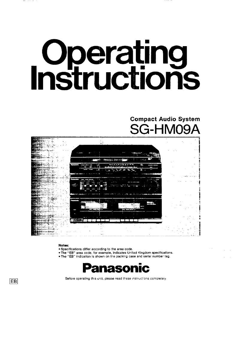 Page 1 de la notice Manuel utilisateur Panasonic SG-HM09A