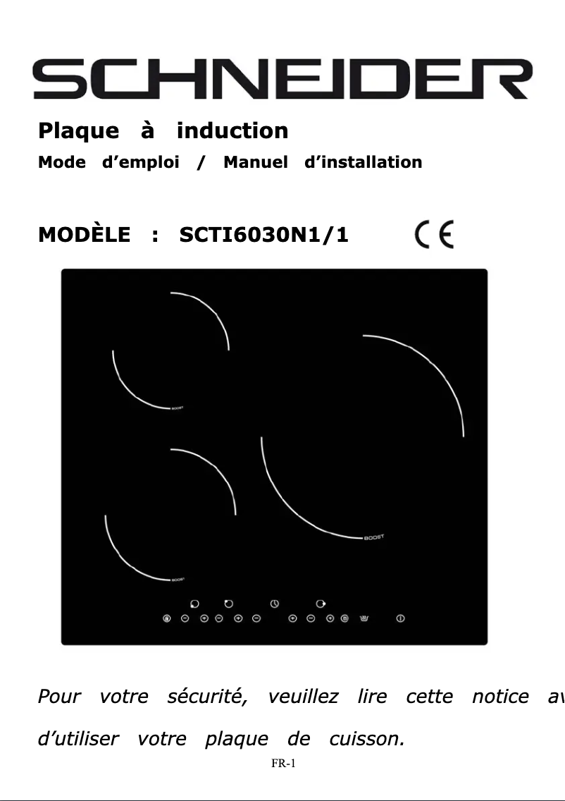 Page 1 de la notice Manuel utilisateur Schneider SCTI6030N1/1