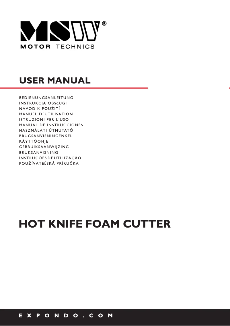 Página 1 del manual Manual de usuario MSW MSW-ISU-STYRO 250 S1