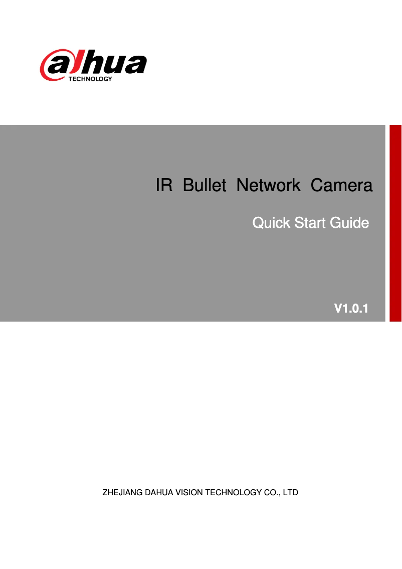 Page n°1 - Manuel utilisateur Dahua Technology Pro IPC-HFW5241E-Z5E