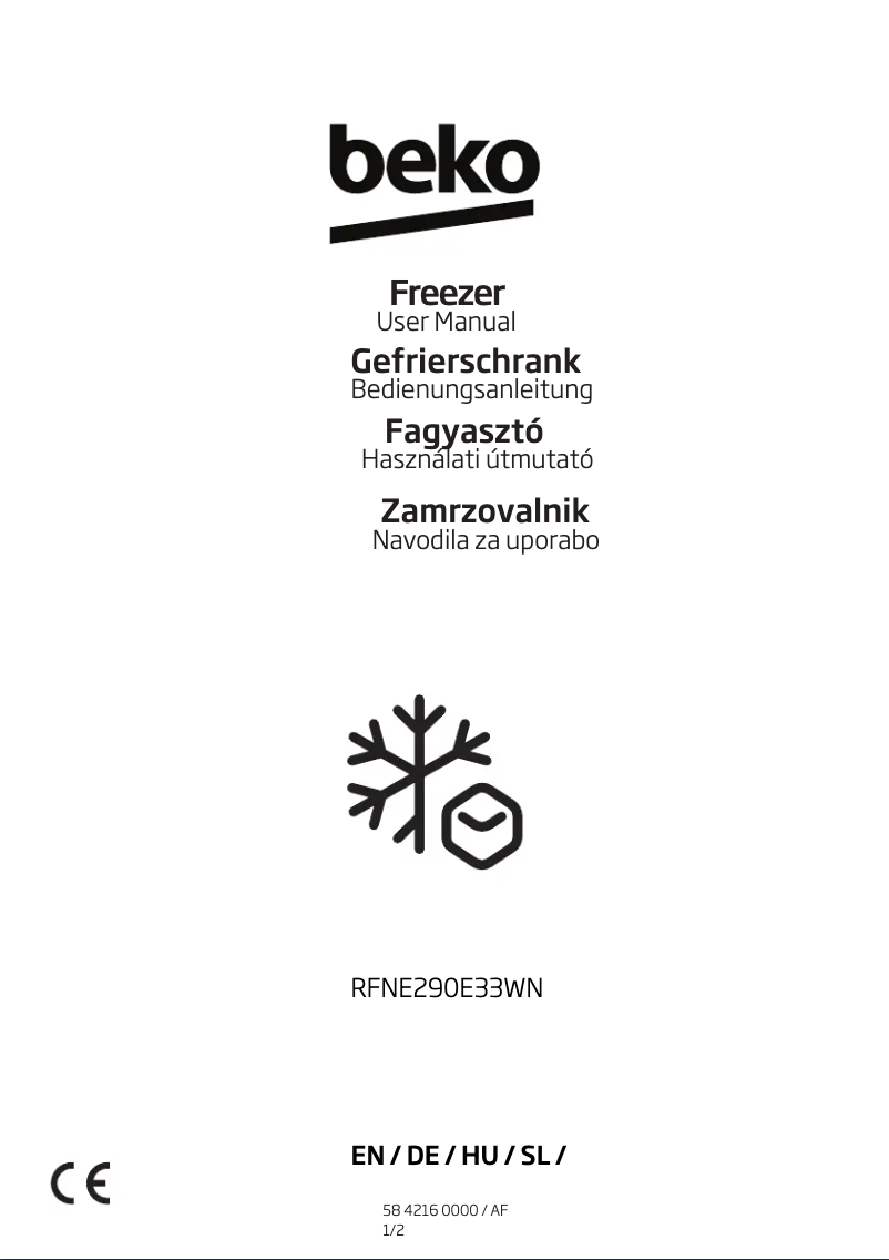 Page n°1 - Manuel utilisateur Beko RFNE290E33WN