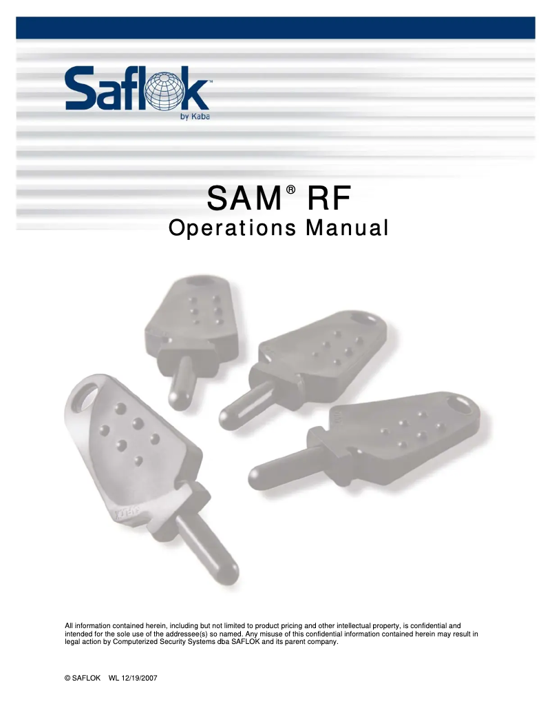 Page 1 de la notice Manuel utilisateur Dormakaba Sam RF