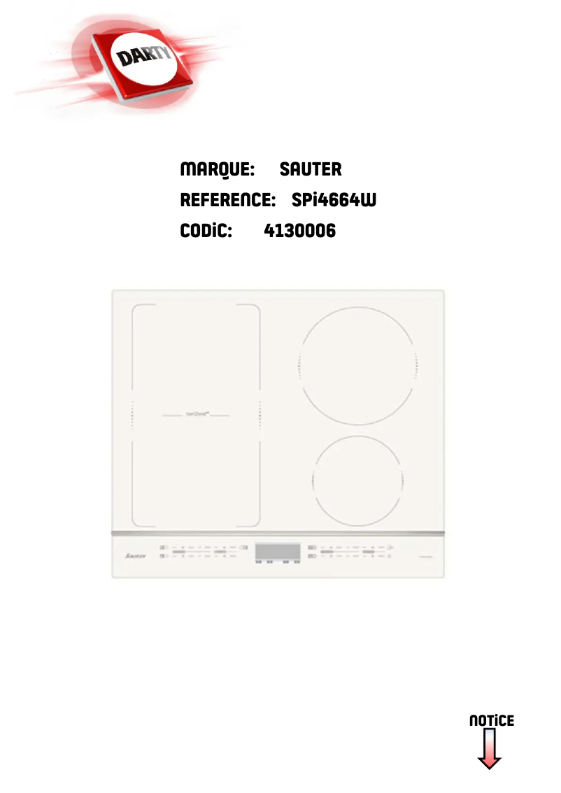 Page 1 de la notice Manuel utilisateur Sauter SPI4664W