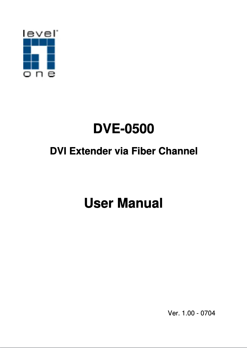 Page n°1 - Manuel utilisateur LevelOne DVE-0500