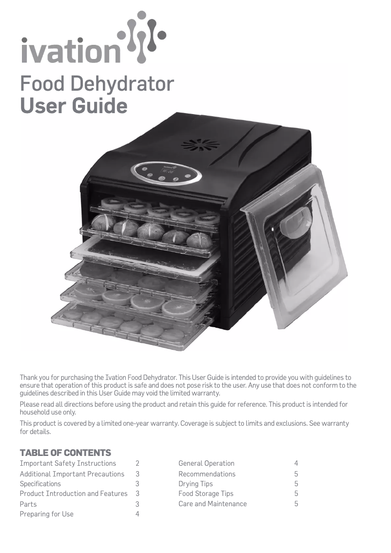 Page 1 de la notice Manuel utilisateur Ivation IVFD60RB