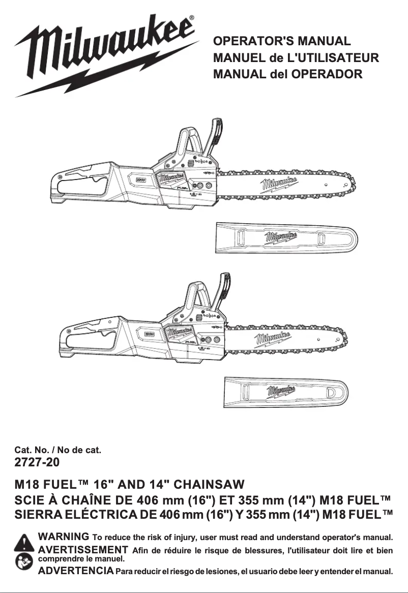 Image de la première page du manuel de l'appareil M18 Fuel 2727-21