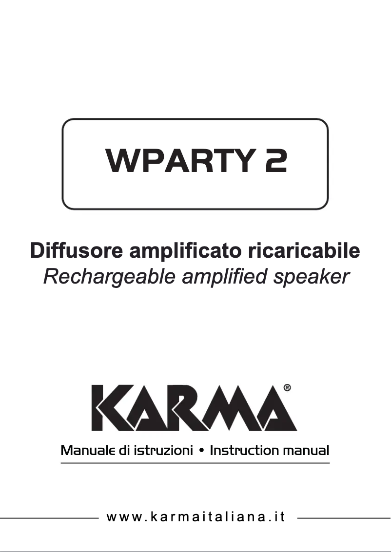 Page 1 de la notice Manuel utilisateur Karma WPARTY 2