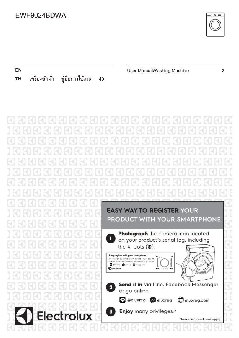 Page 1 de la notice Manuel utilisateur Electrolux EWF9024BDWA