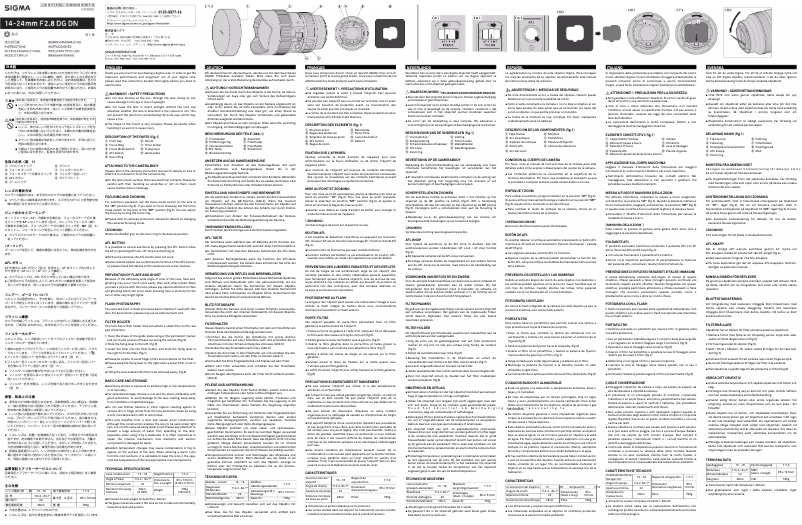Page 1 de la notice Manuel utilisateur Sigma 14-24mm F2.8 DG DN