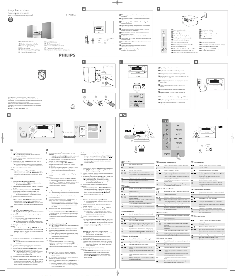 Page 1 de la notice Guide de démarrage rapide Philips BTM2312
