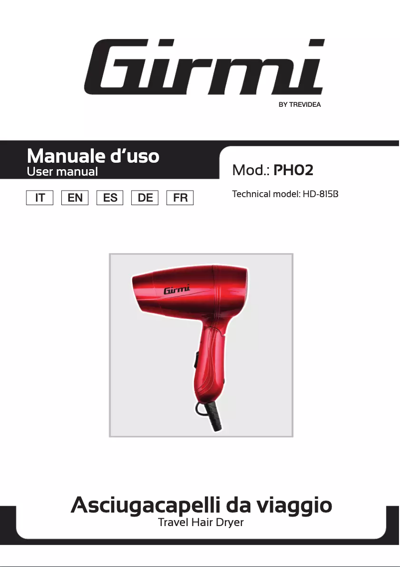 Image de la première page du manuel de l'appareil PH02