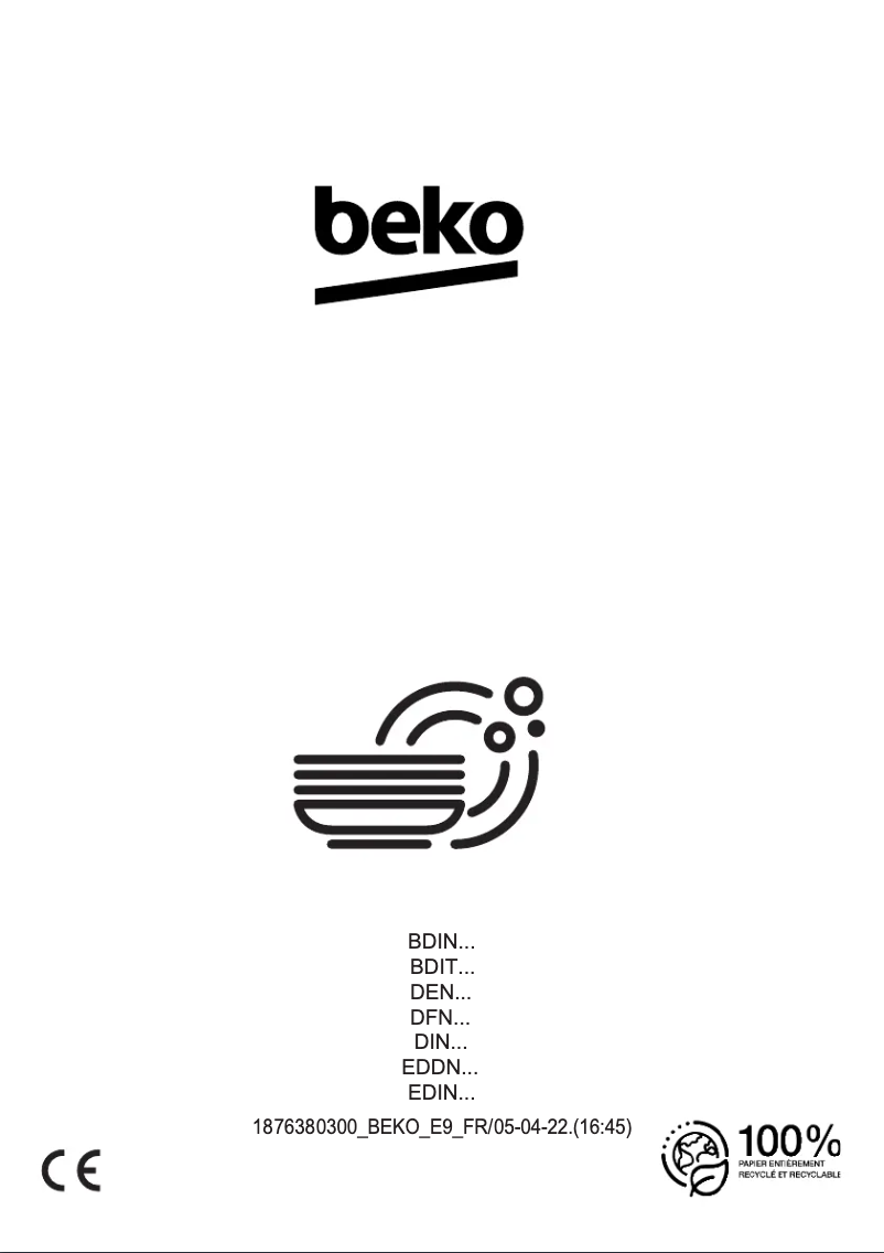 Page 1 de la notice Manuel utilisateur Beko BDIN395D0B