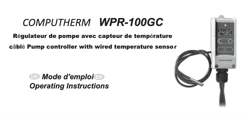 Image de la première page du manuel de l'appareil WPR-100GC