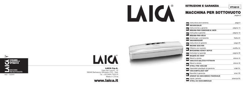Page 1 de la notice Manuel utilisateur Laica VT3210