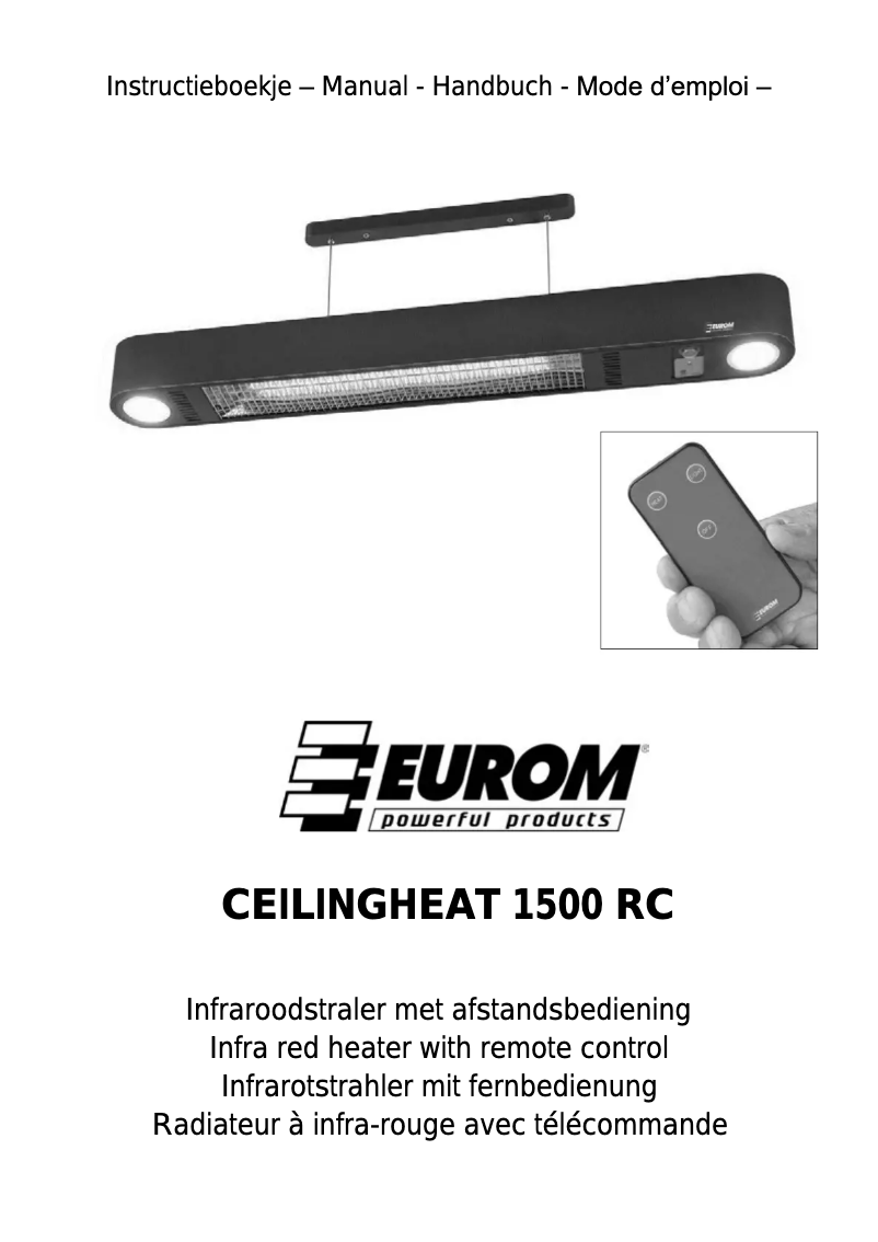 Page n°1 - Manuel utilisateur Eurom Ceilingheat 1500 RC