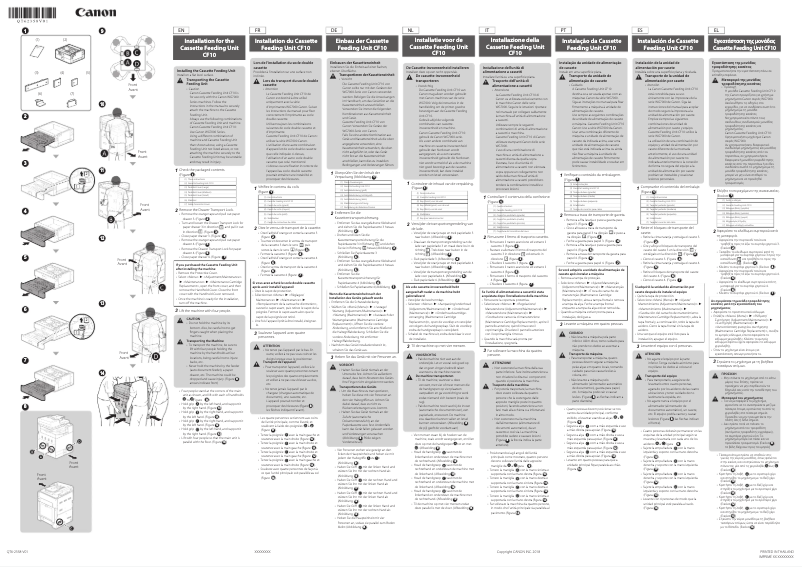 Page n°1 - Guide d'installation Canon WG7250Z