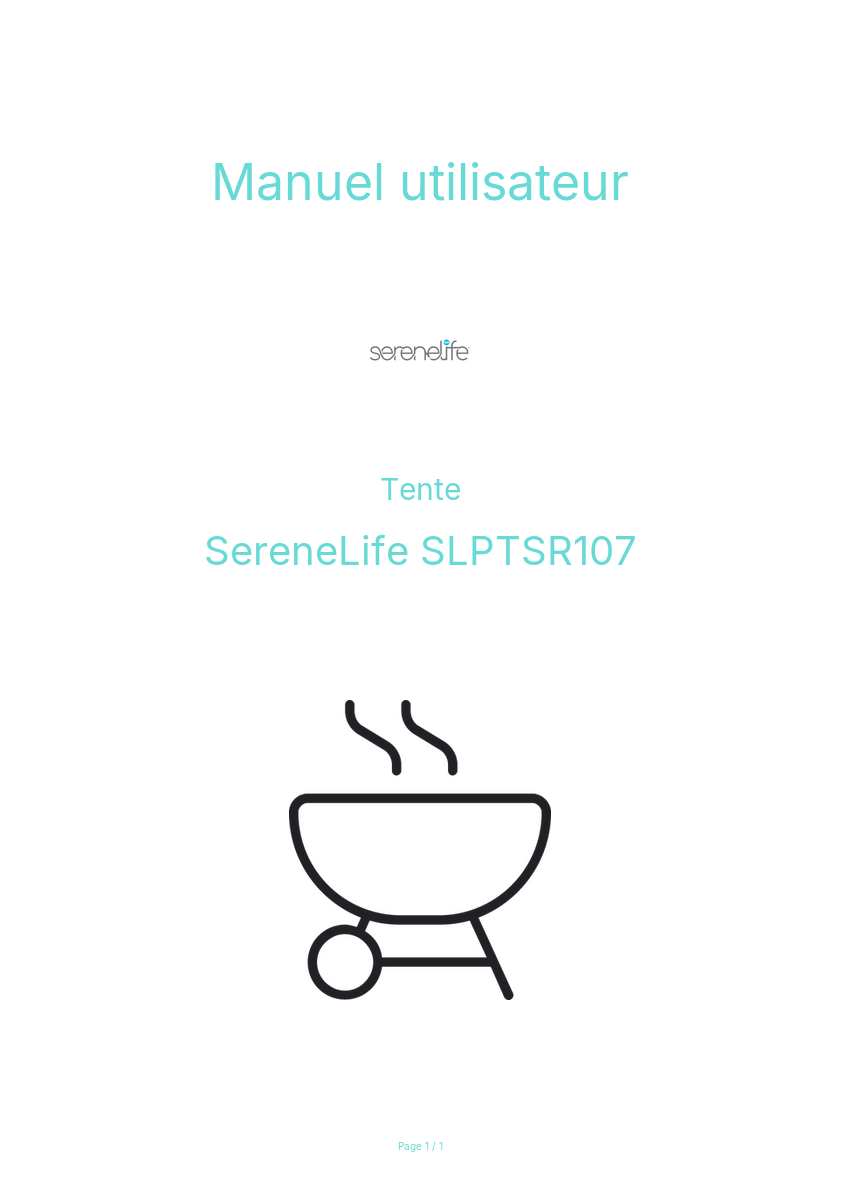 Page n°1 - Manuel utilisateur SereneLife SLPTSR107