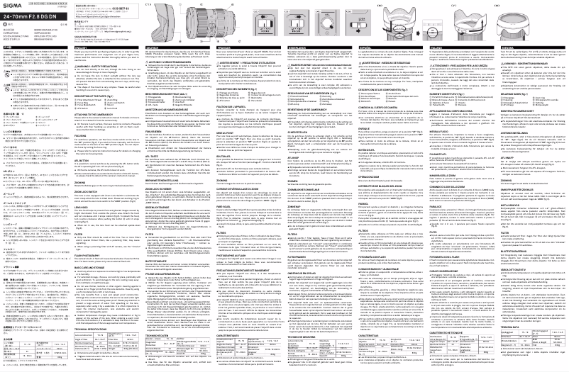 Page 1 de la notice Manuel utilisateur Sigma 24-70mm F2.8 DG DN