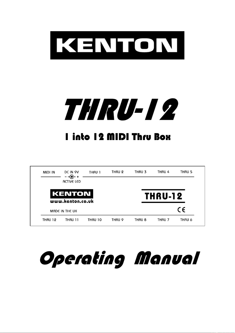 Page 1 de la notice Manuel utilisateur Kenton THRU-12