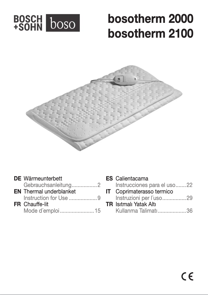 Page n°1 - Manuel utilisateur Boso Bosotherm 2100
