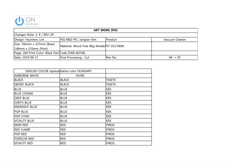 Page 1 de la notice Manuel utilisateur Samsung SC07M21N9VD