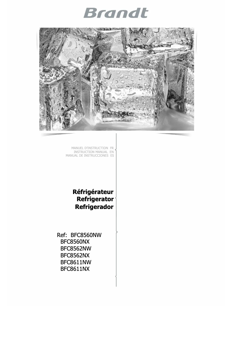 Image de la première page du manuel de l'appareil BFC8562NW