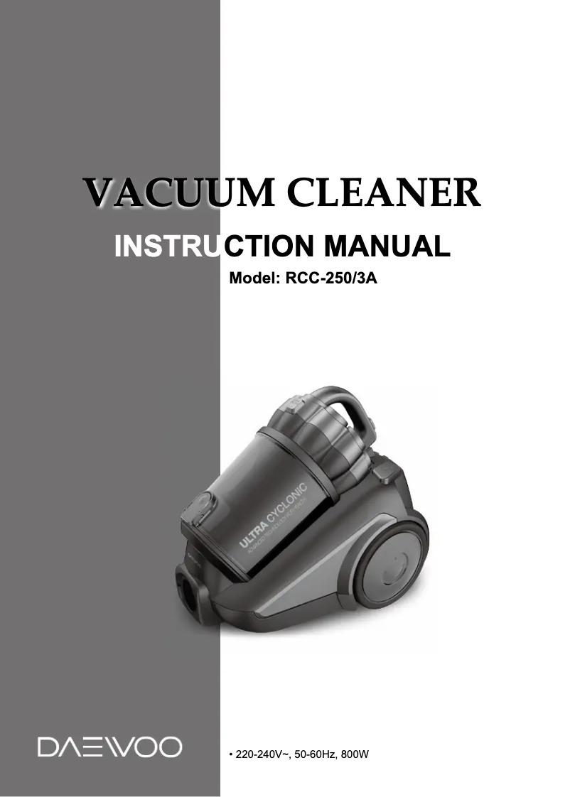 Page n°1 - Manuel utilisateur Winia RCH-220