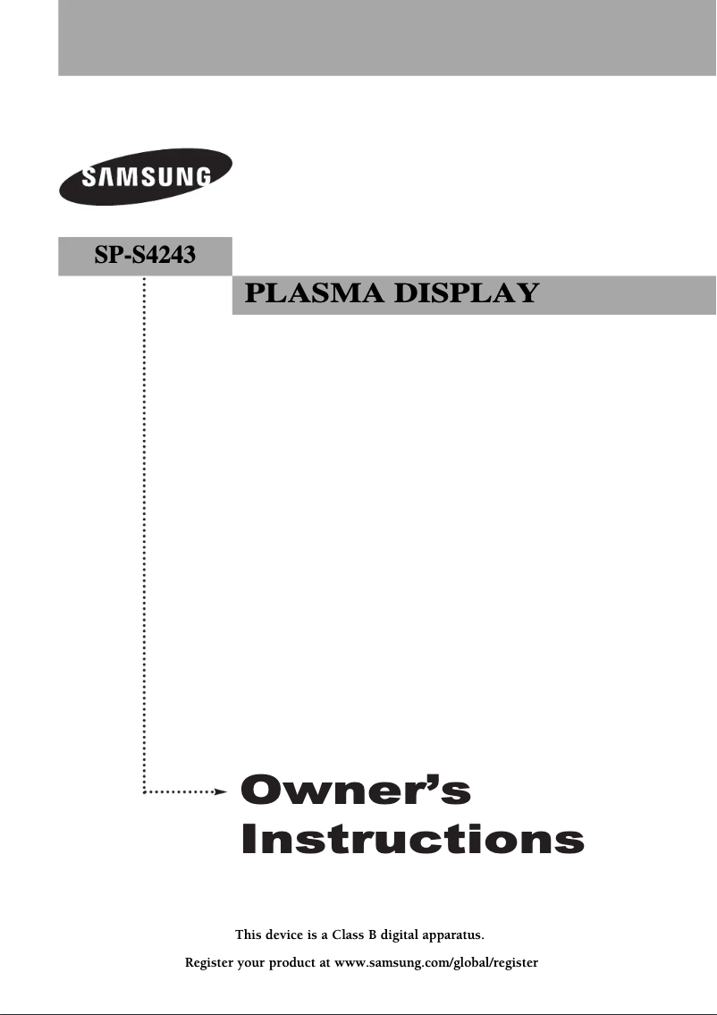 Imagen de la primera página del manual del dispositivo SP-S4243