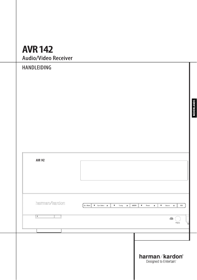 Page 1 de la notice Manuel utilisateur Harman Kardon AVR 142