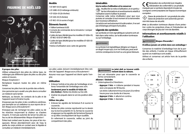 Page n°1 - Manuel utilisateur LightZone GT-BXT-03