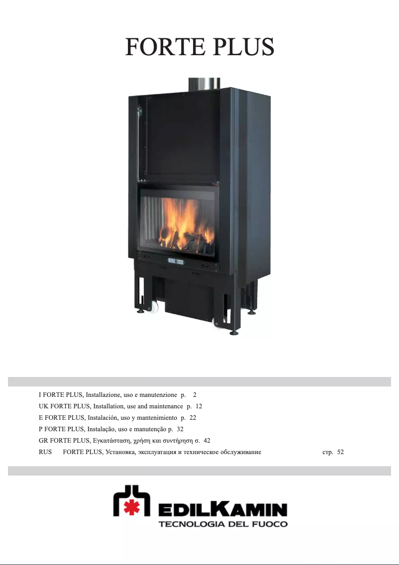 Page 1 de la notice Manuel utilisateur Edilkamin FORTE PLUS