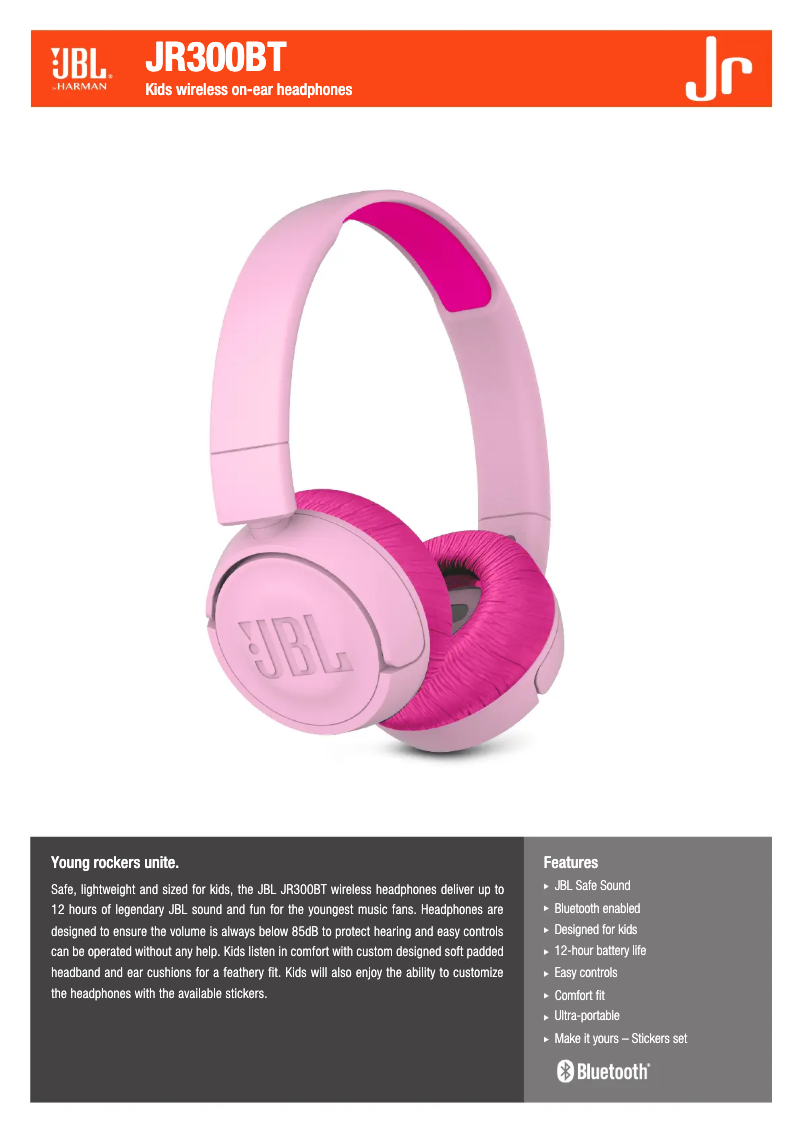 Image de la première page du manuel de l'appareil JR300BT