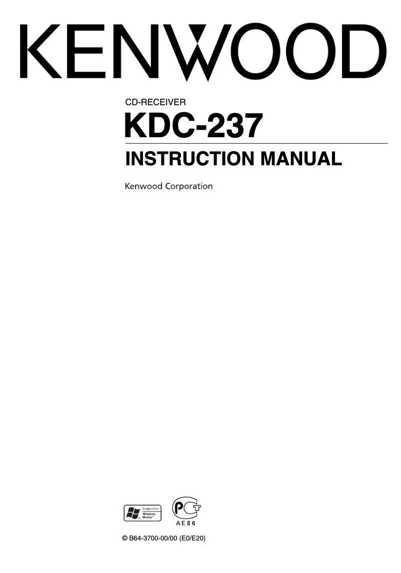 Page n°1 - Manuel utilisateur Kenwood KDC-237