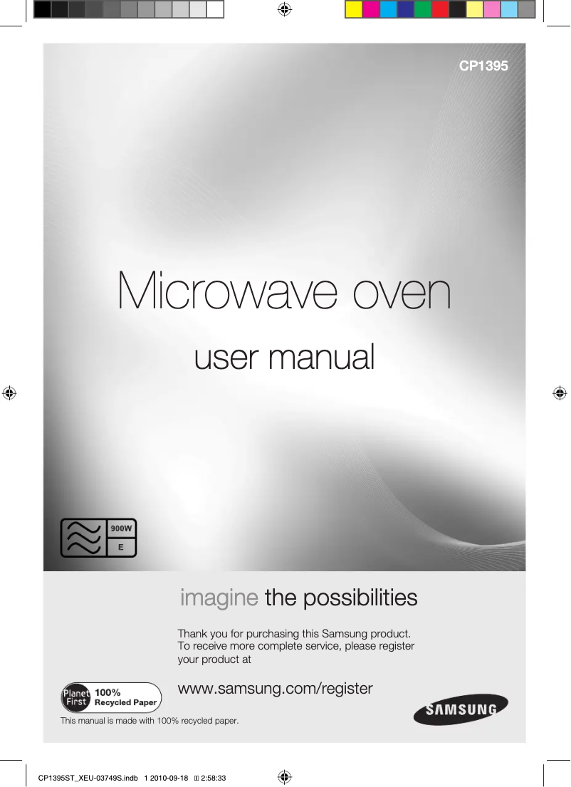 Page 1 de la notice Manuel utilisateur Samsung CP1395