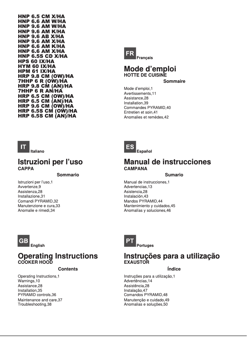 Page 1 de la notice Manuel utilisateur Hotpoint Ariston HRP 9.8 CM (AN)/HA