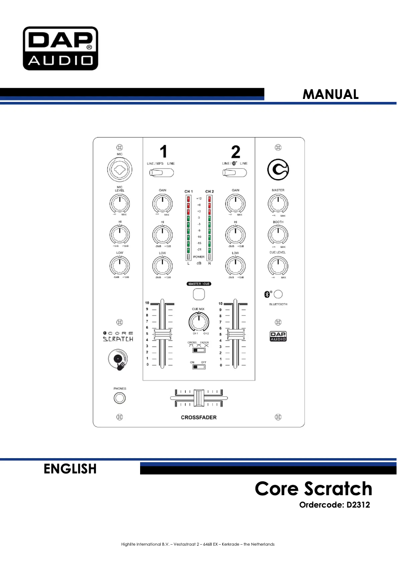 Page 1 de la notice Manuel utilisateur DAP-Audio Core Scratch