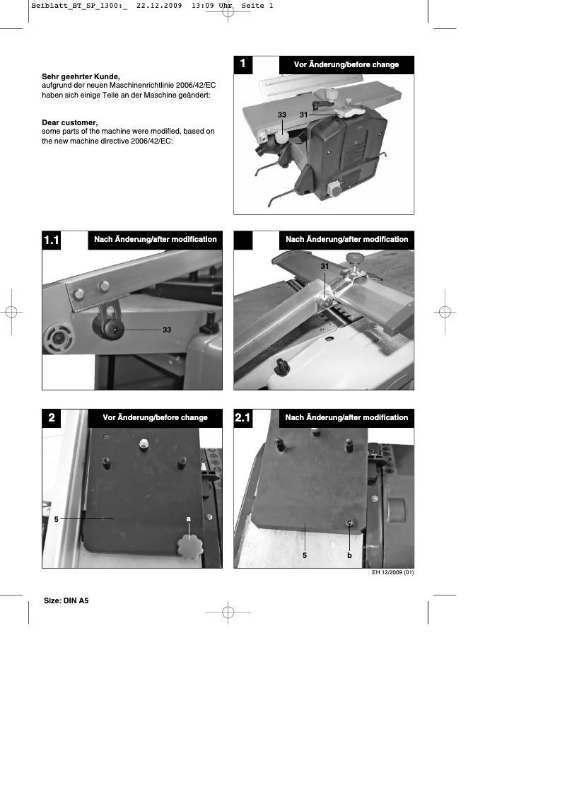 Imagen de la primera página del manual del dispositivo H-H 1300 Set