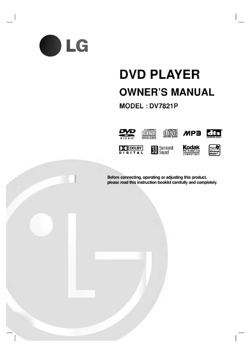 Page n°1 - Manuel utilisateur LG DV7821P