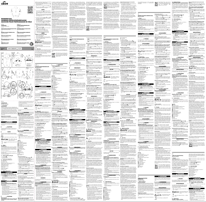 Page 1 de la notice Manuel utilisateur Crivit IAN 388695