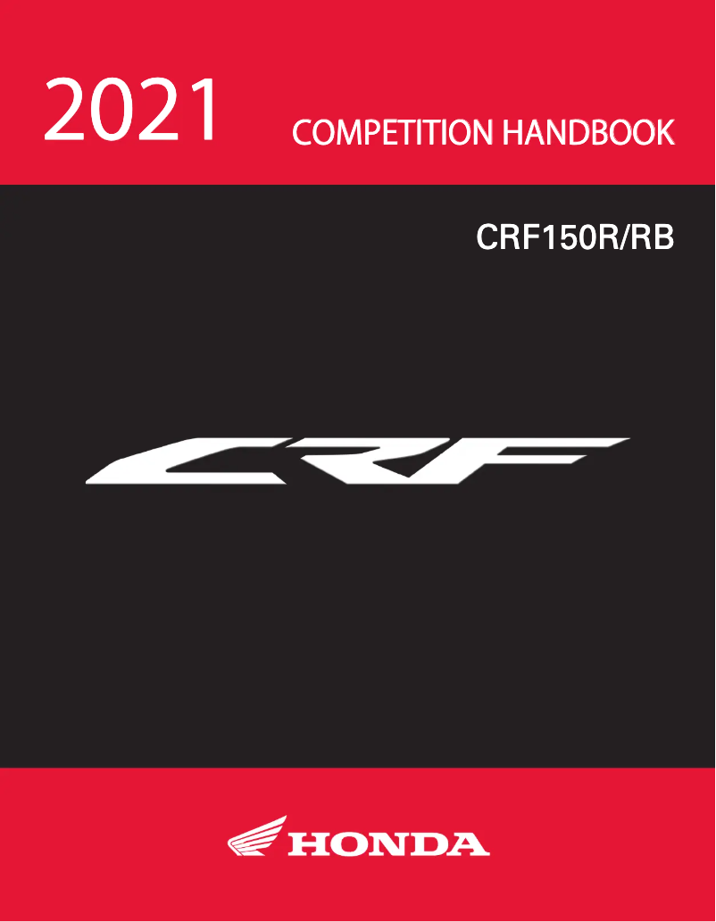Image de la première page du manuel de l'appareil CRF150R (2021)