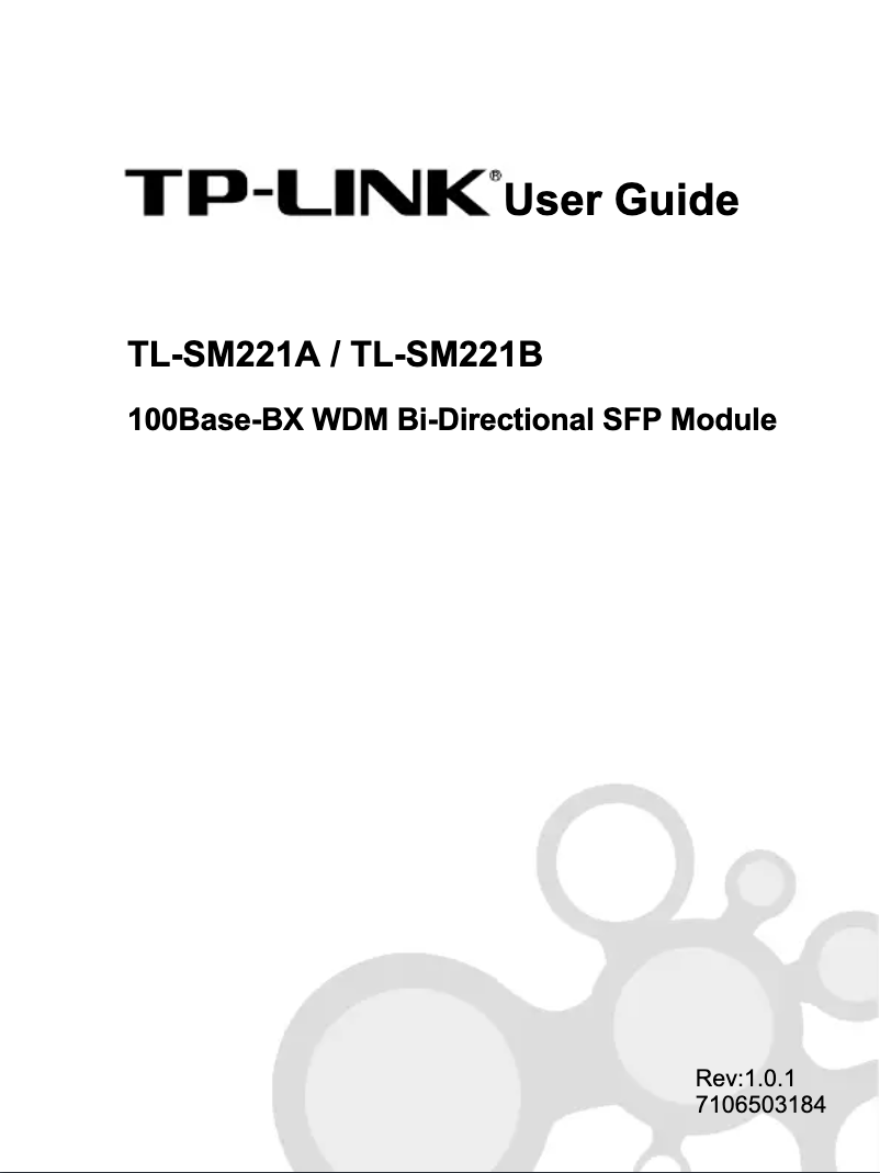 Page 1 de la notice Manuel utilisateur TP-Link TL-SM221B