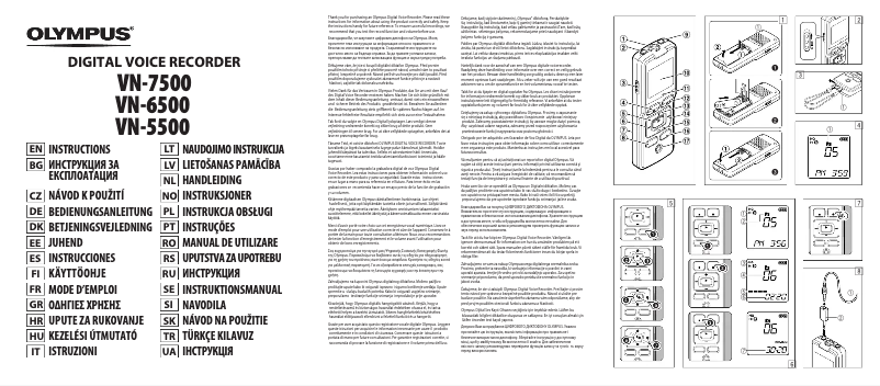 Page n°1 - Manuel utilisateur Olympus VN-7500