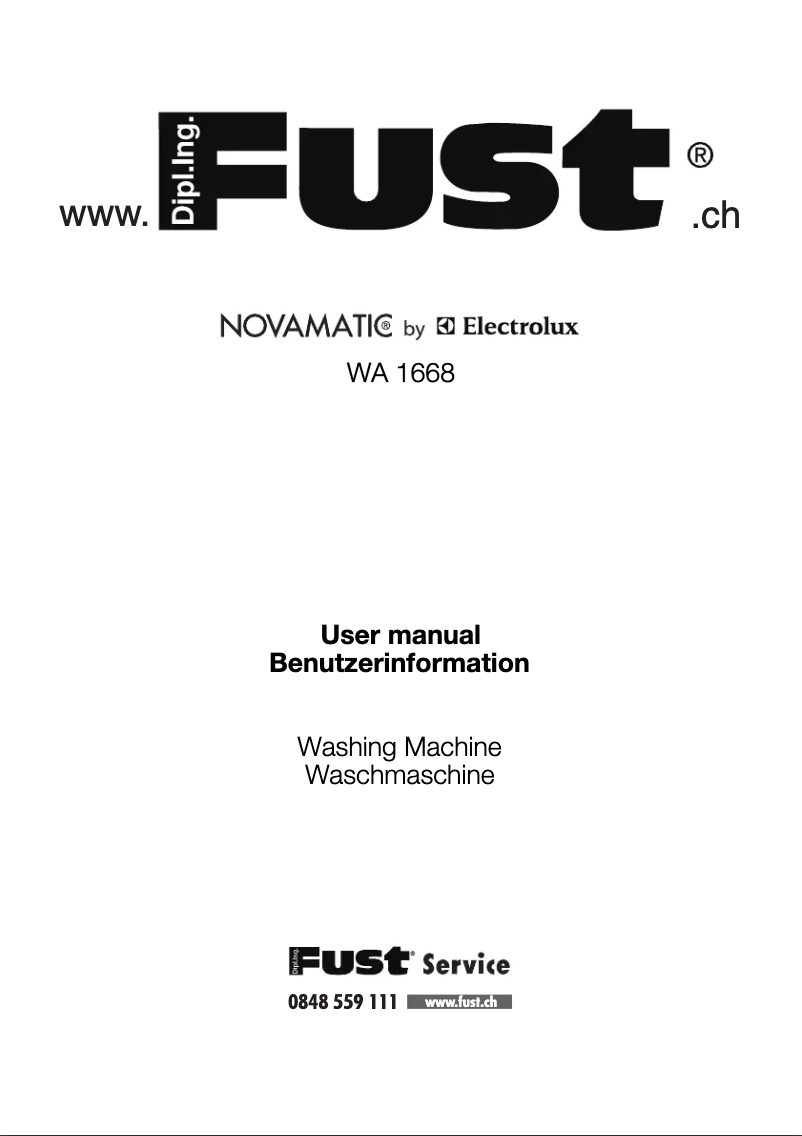Page 1 de la notice Manuel utilisateur Fust Novamatic WA 1668