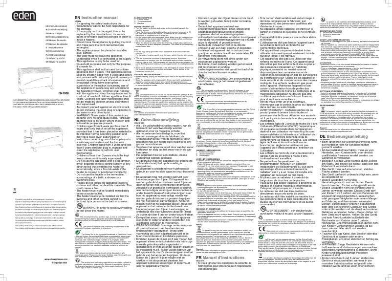 Page 1 de la notice Manuel utilisateur Eden ED-7008