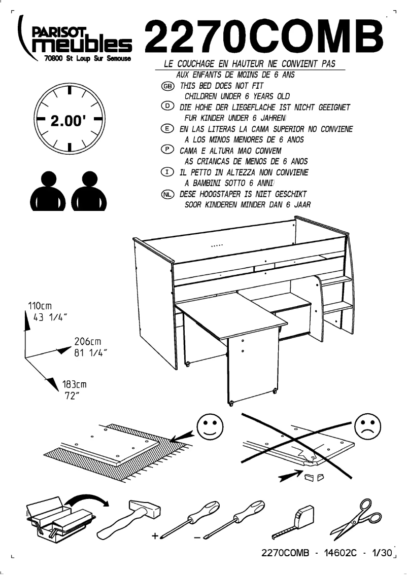 Page 1 de la notice Manuel utilisateur Parisot Reverse 2270COMB