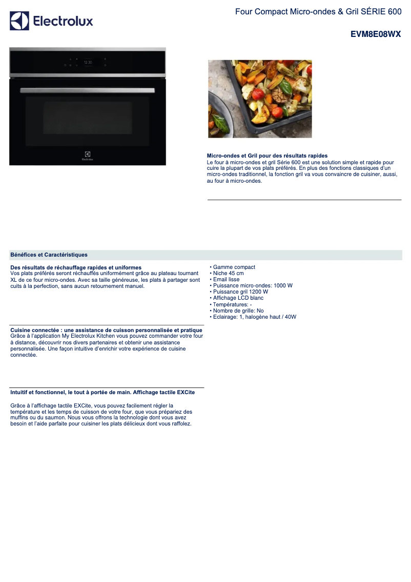 Page n°1 - Manuel utilisateur Electrolux EVM8E08WX